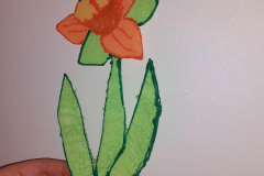 Ar 3D pildspalvu izveidota krāsaina narcise